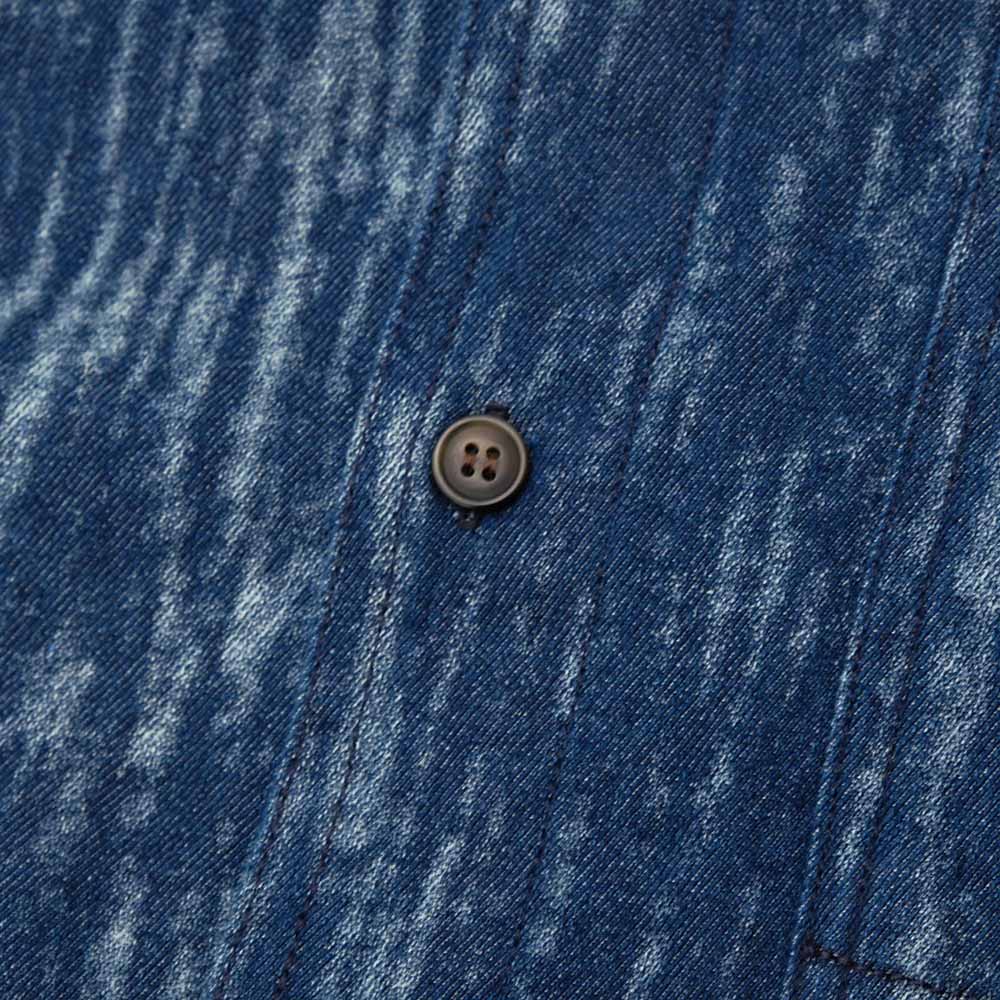 KOROMO ZAKURA - Soft Cotton Denim - Long-Sleeve Denim Shirt - Melange - SA1728