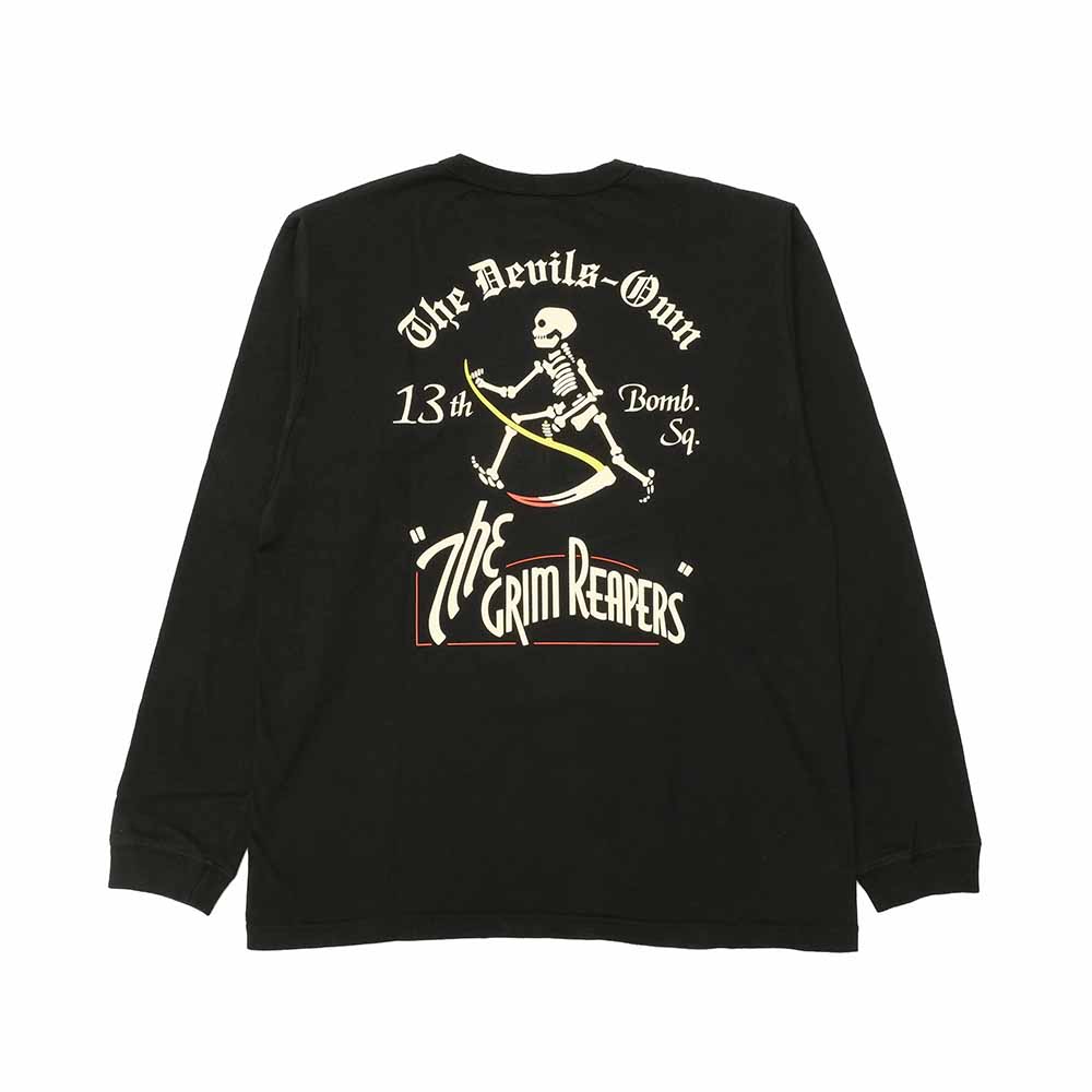BUZZ RICKSON'S - L/S T-SHIRT - 13th BOMB. SQ. THE GRIM REAPERS - BR69628