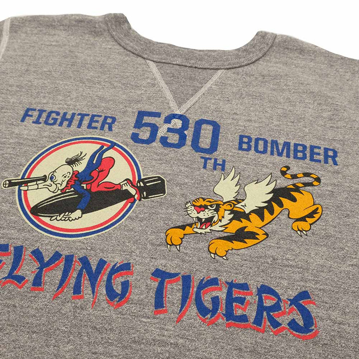 BUZZ RICKSON'S - SET-IN CREW SWEATSHIRT - 530th FTR-BOMB FLING TIGERS - BR69634