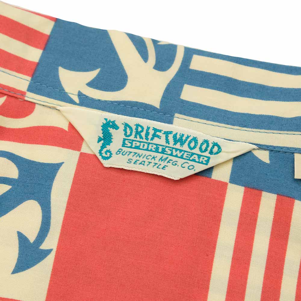 SUN SURF - COTTON BROAD OPEN SHIRT - ANCHOR SQUARES - SS39506