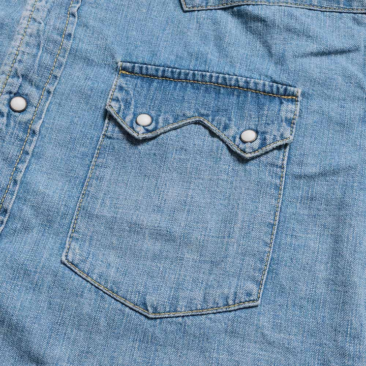 REMI RELIEF - 8.5oz DENIM WESTERN SHIRT - Sawtooth Flap Pockets - RN2048SDR