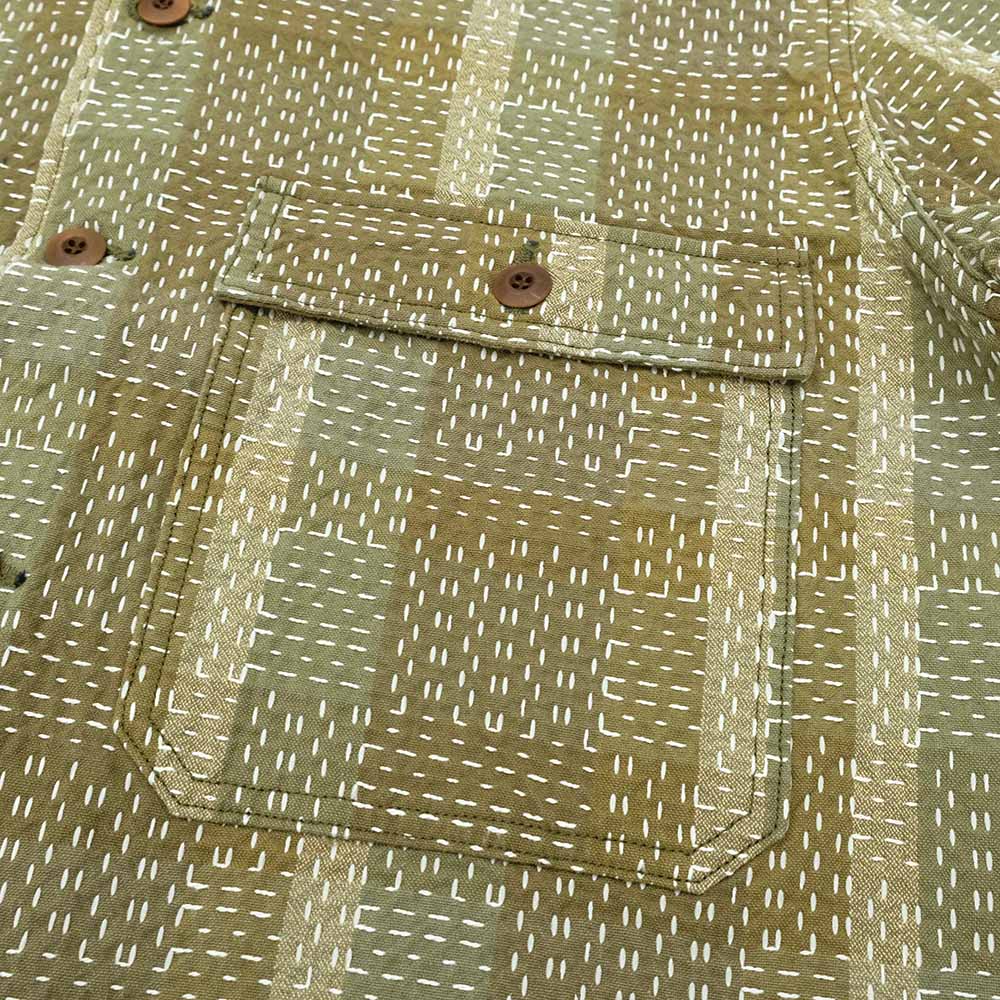 STUDIO D’ARTISAN - NORAGI ARMY SASHIKO - LONG SLEEVE SHIRT - 5718
