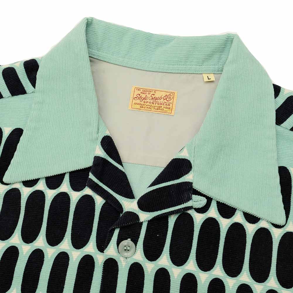 STYLE EYES Late 1950s Style Corduroy Sports Shirt ELVIS DOTS SE29169