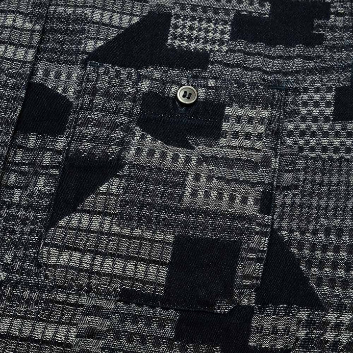 MOMOTARO JEANS - INDIGO JACQUARD L/S SHIRTS - MXLS1015
