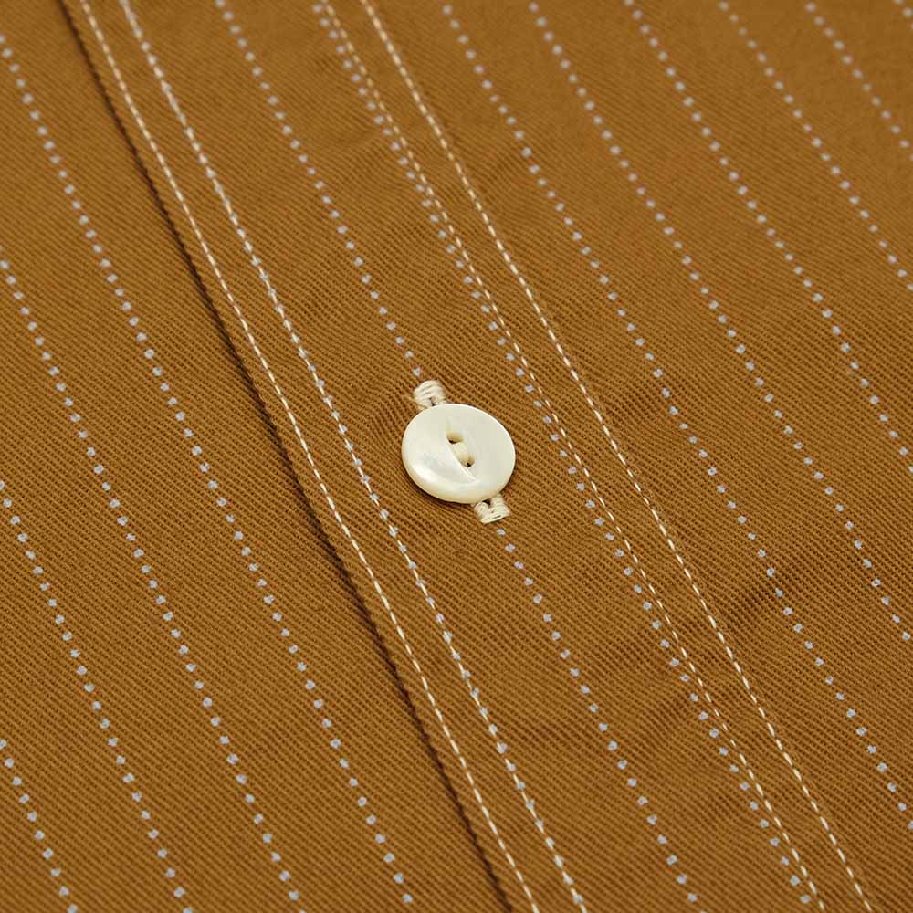 SUGAR CANE - FICTION ROMANCE - 8.5oz. BROWN WABASH STRIPE - S/S WORK SHIRT - SC38700