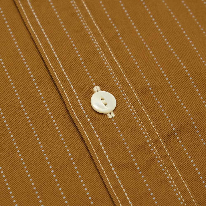 SUGAR CANE - FICTION ROMANCE - 8.5oz. BROWN WABASH STRIPE - S/S WORK SHIRT - SC38700