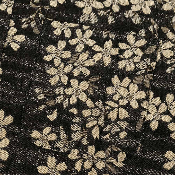 衣櫻 - 二重織ジャガードガーゼ素材 長袖レギュラーカラーシャツ - 夜桜 - SA1593