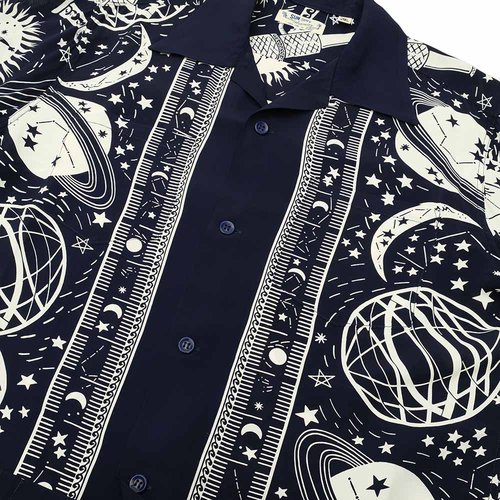 SUN SUR - HINOYA EXCLUSIVE - L/S RAYON HAWAIIAN SHIRT - COSMO GRAPHIC - SS29051HY