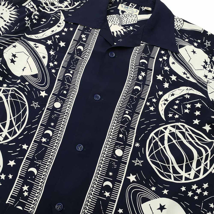 SUN SUR - HINOYA EXCLUSIVE - L/S RAYON HAWAIIAN SHIRT - COSMO GRAPHIC - SS29051HY