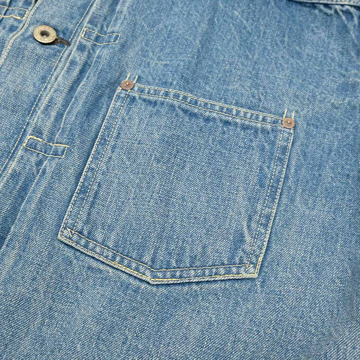 REMI RELIEF - 12oz DENIM WW2 MODEL JACKET - USED BLUE - RN29373246