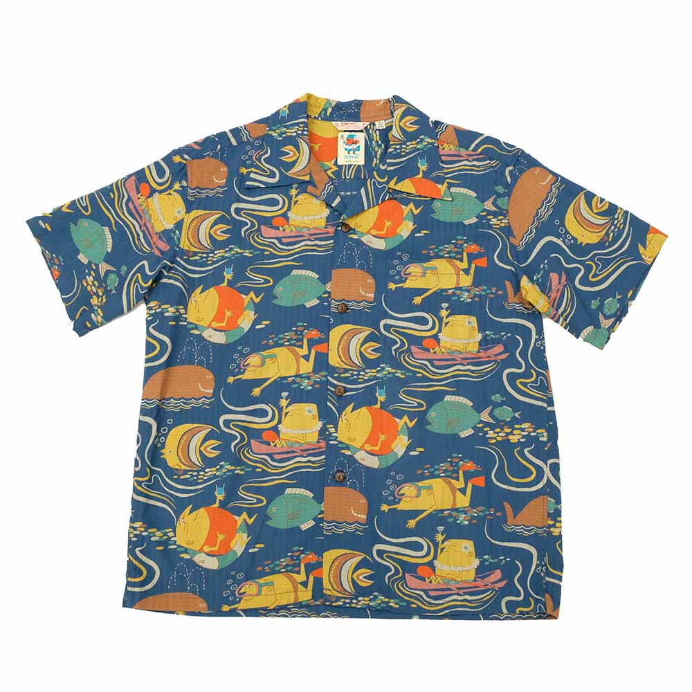 SUN SURF - DOBBY COTTON OPEN SHIRT - OCEAN ACTIVITIES - by 柳原良平 with MOOKIE SS39538