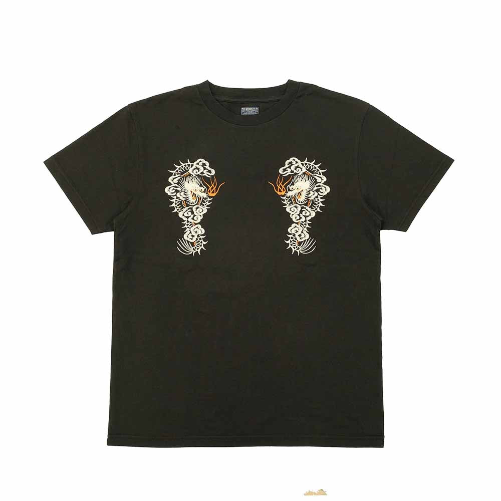 TAILOR TOYO - S/S SUKA T-SHIRT - EMBROIDERED - FLOATING DRAGON - TT79388