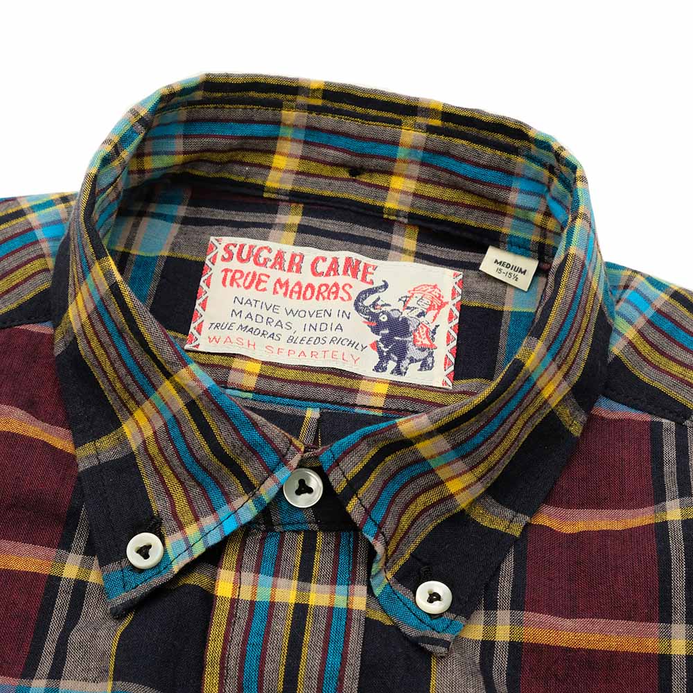 SUGAR CANE - INDIA MADRAS CHECK BUTTON DOWN SHIRT - SC29513