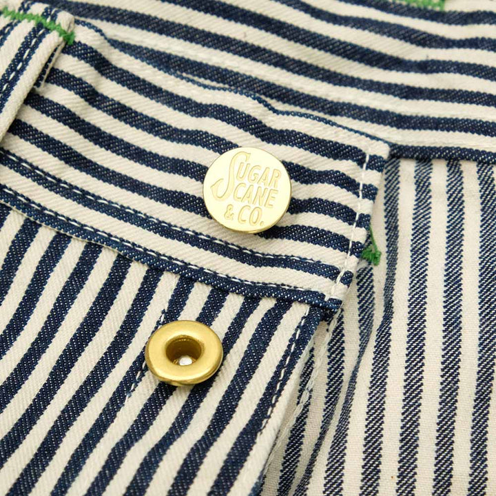 SUGAR CANE - 11oz. HICKORY STRIPE WORK SHORTS - SC52566