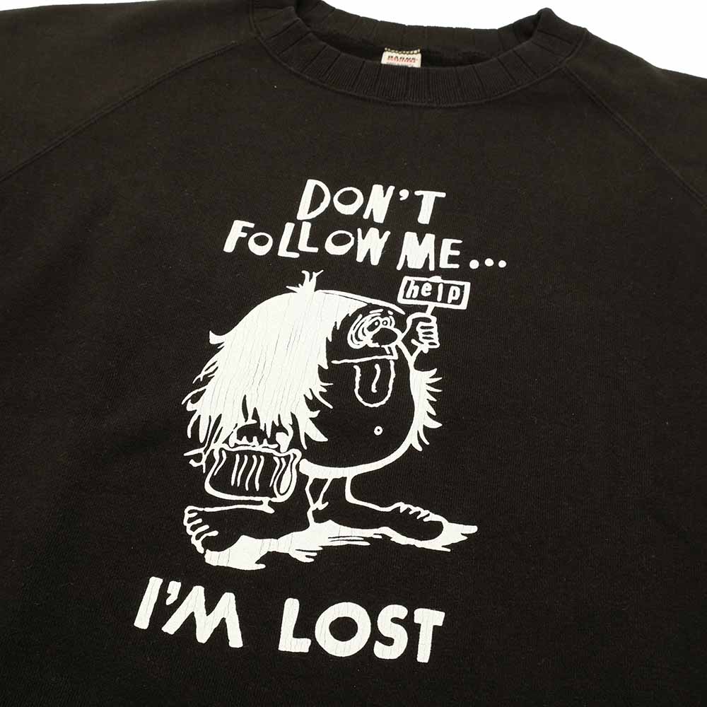 BARNS - Azuma Drop Needle Ribbed Crew Neck Print Sweatshirt - I'M LOST - BR-25437