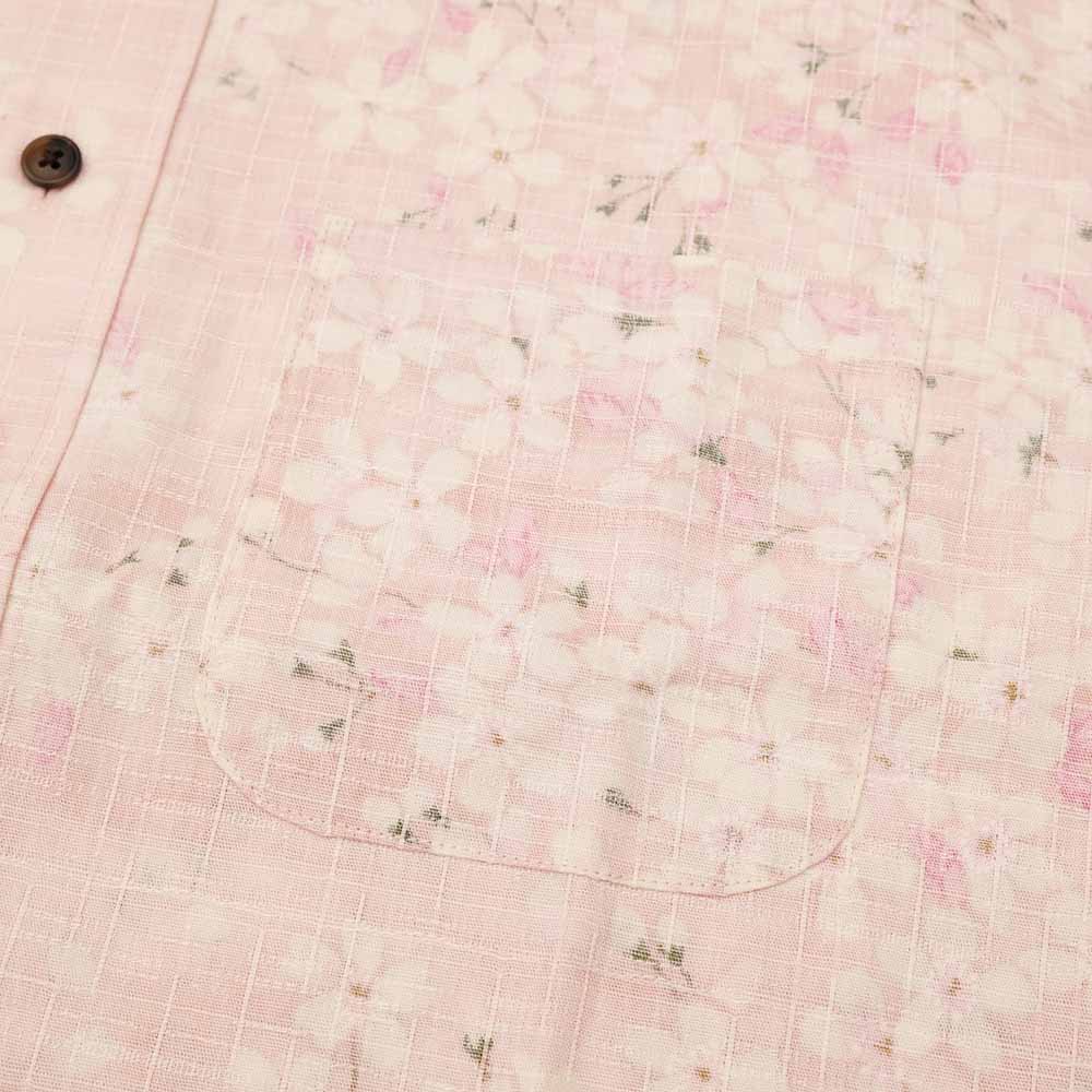 衣櫻 - サザンクロス素材 長袖レギュラーシャツ - 裏霞舞桜 - SA1743