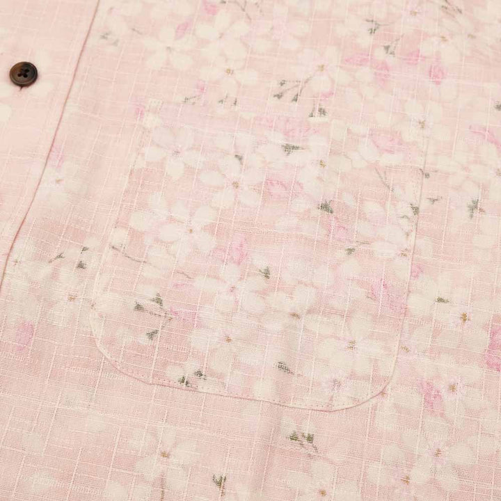 衣櫻 - サザンクロス素材 長袖レギュラーシャツ - 裏霞舞桜 - SA1743