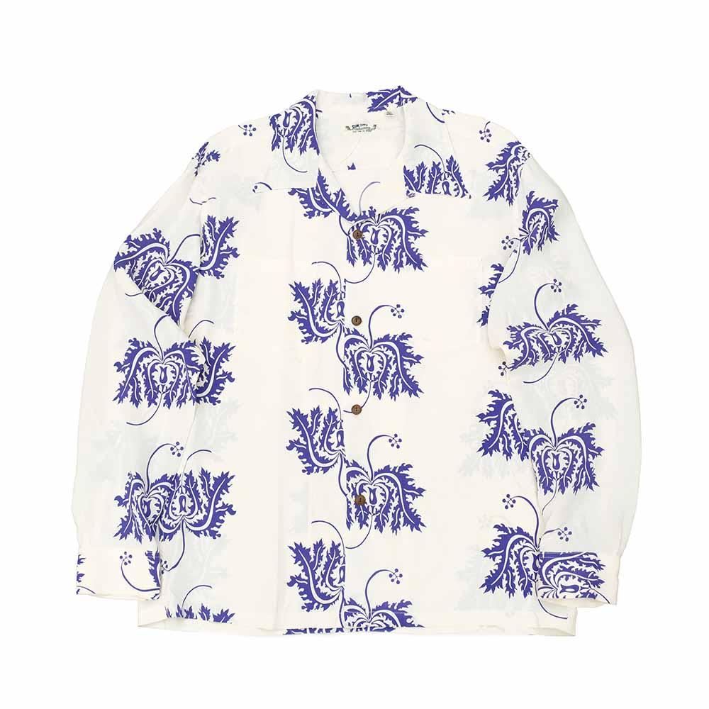 SUN SURF - L/S RAYON HAWAIIAN SHIRT - CORAL HIBISCUS - SS29402
