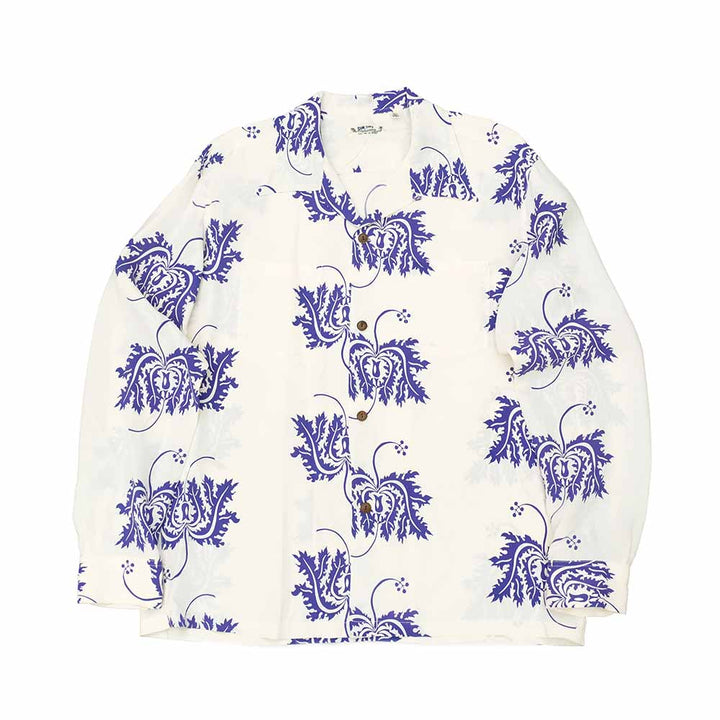 SUN SURF - L/S RAYON HAWAIIAN SHIRT - CORAL HIBISCUS - SS29402