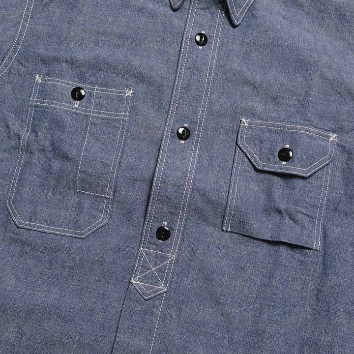 STUDIO D’ARTISAN & SA. - CHAMBRAY S/S WORK SHIRT - 5333A-S