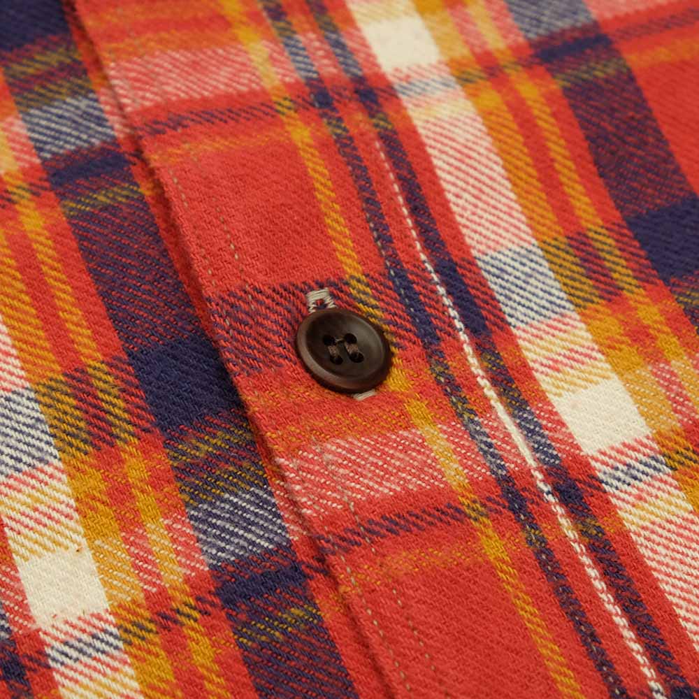 WAREHOUSE - Lot.3022 FLANNEL SHIRTS WITH CHINSTRAP - G柄 - ONE WASH - 3022G-23
