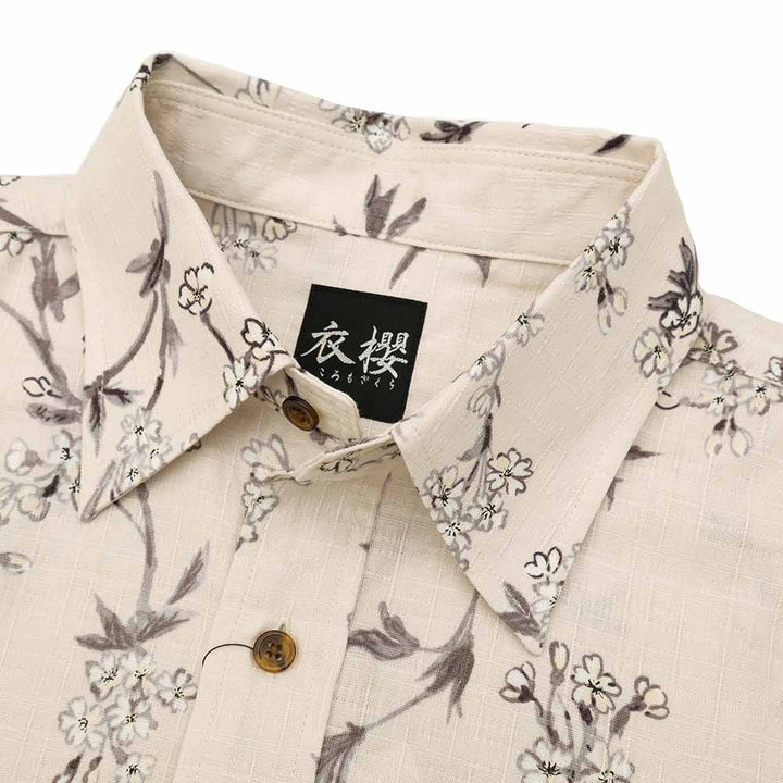 衣櫻 - サザンクロス素材 - 長袖レギュラーシャツ - 枝垂れ桜 - SA1640