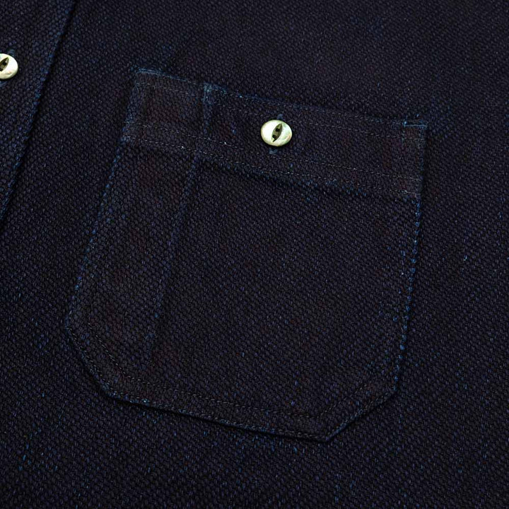 MOMOTARO JEANS - HEAVY INDIGO DOBBY SHIRT - MXLS1036
