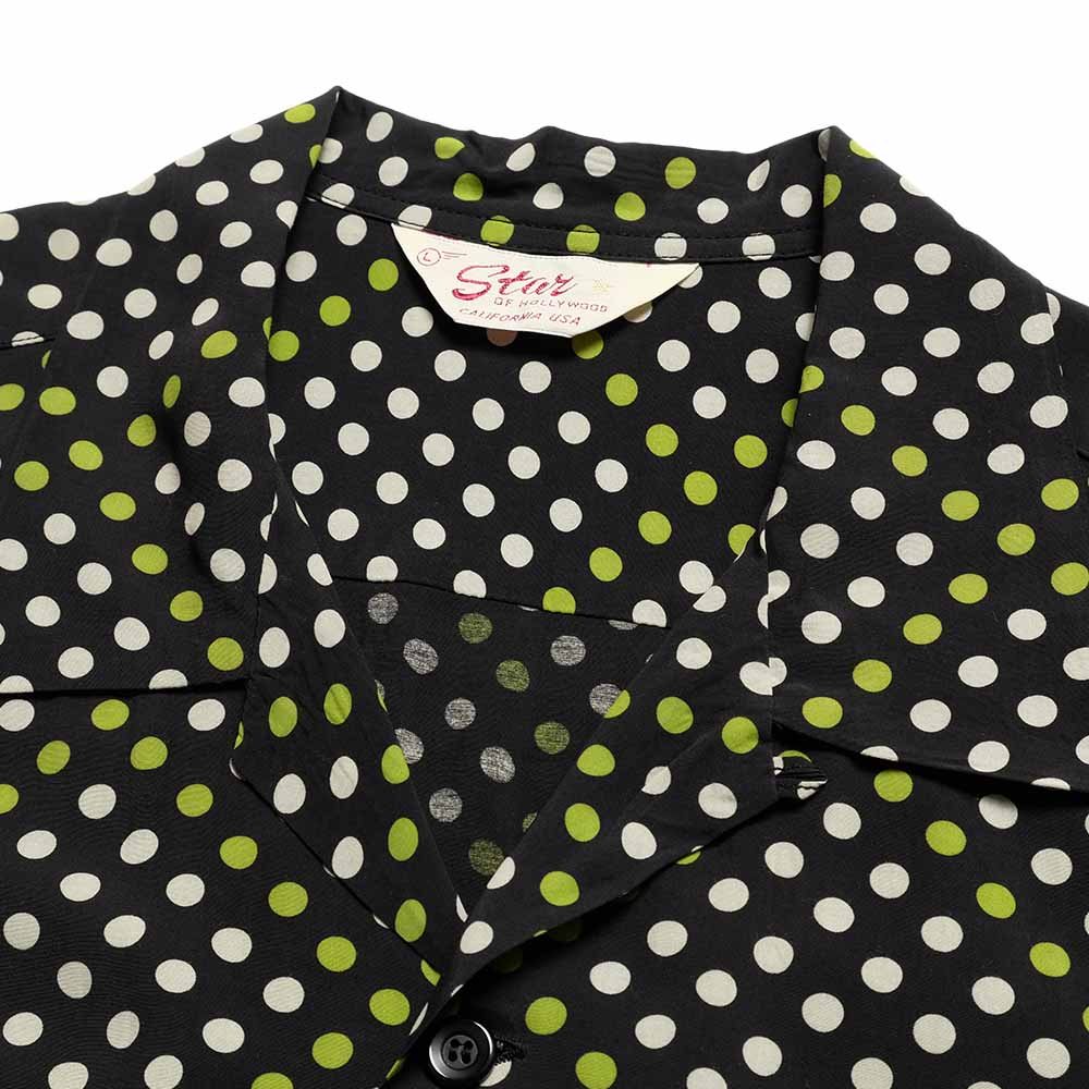 STAR OF HOLLYWOOD - HIGH DENSITY RAYON L/S OPEN SHIRT - POLKA DOT - SH29709