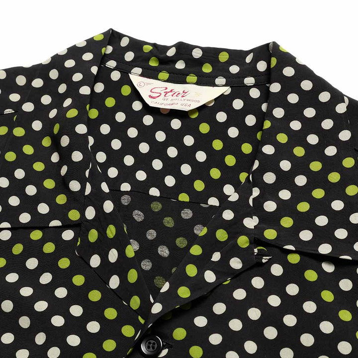 STAR OF HOLLYWOOD - HIGH DENSITY RAYON L/S OPEN SHIRT - POLKA DOT - SH29709