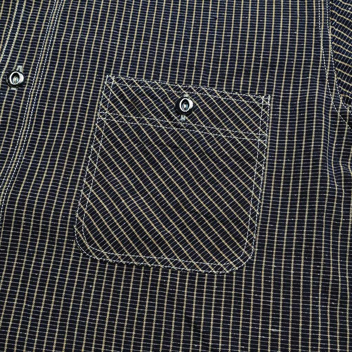 SUGAR CANE - FICTION ROMANCE - 5.25oz. INDIGO PLAID WORK SHIRT - SC39734