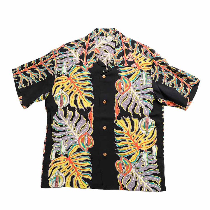 SUN SURF - S/S RAYON HAWAIIAN SHIRT - MONSTERA BORDER - SS39622