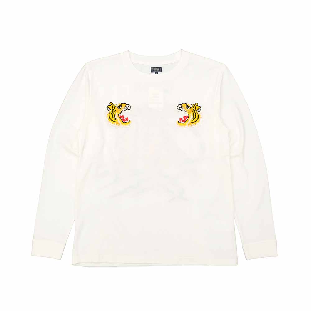 TAILOR TOYO - L/S SUKA T-SHIRT - EMBROIDERED - TIGER - TT69471