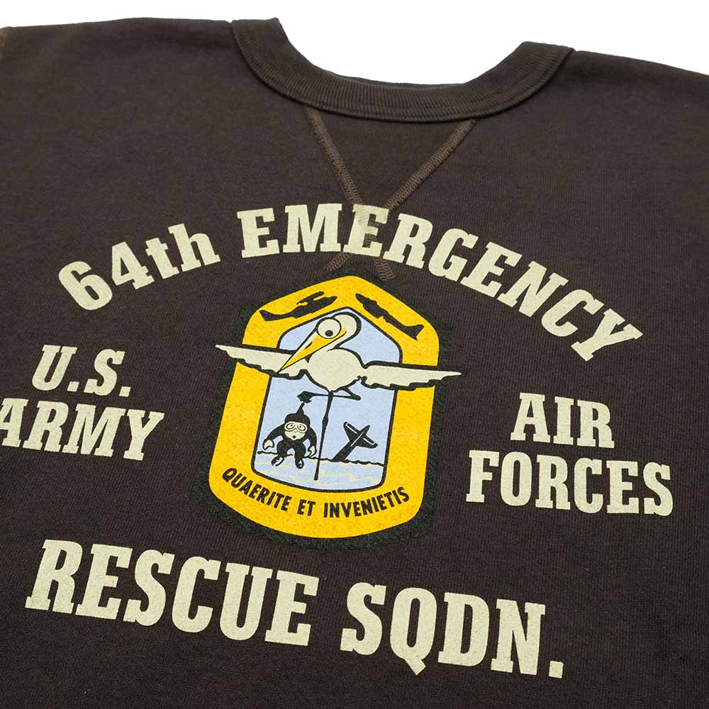 BUZZ RICKSON'S - SET-IN CREW SWEATSHIRT - 64th EMERGENCY RESCUE SQDN - BR69635