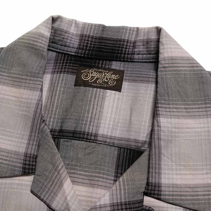 SUGAR CANE - COTTON OMBRE PLAID - S/S OPEN SHIRT - SC39724