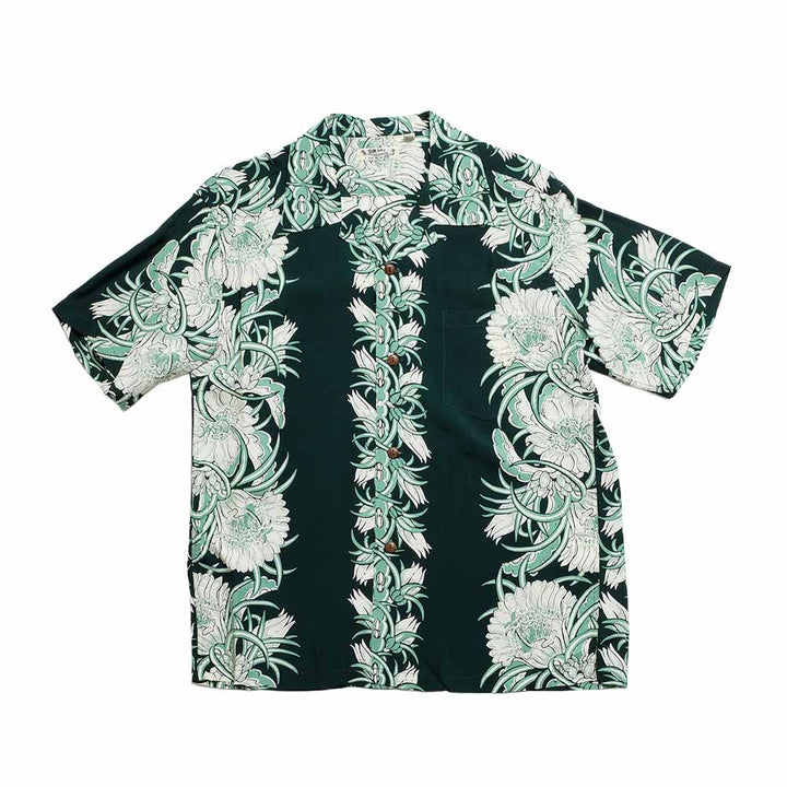 SUN SURF - S/S RAYON HAWAIIAN SHIRT - NIGHT BLOOMING CEREUS BORDER - SS39612