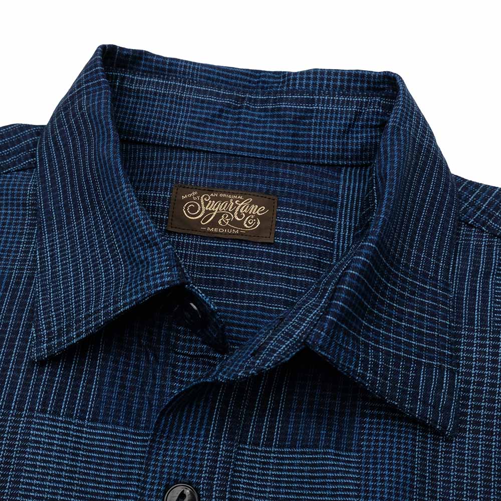 SUGAR CANE - Add Human Labor - INDIGO PATCHWORK L/S WORK SHIRT - SC29588