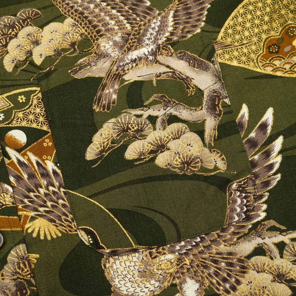 衣櫻 - シーチング素材 - 半袖レギュラーシャツ - 鷹 - SA1615