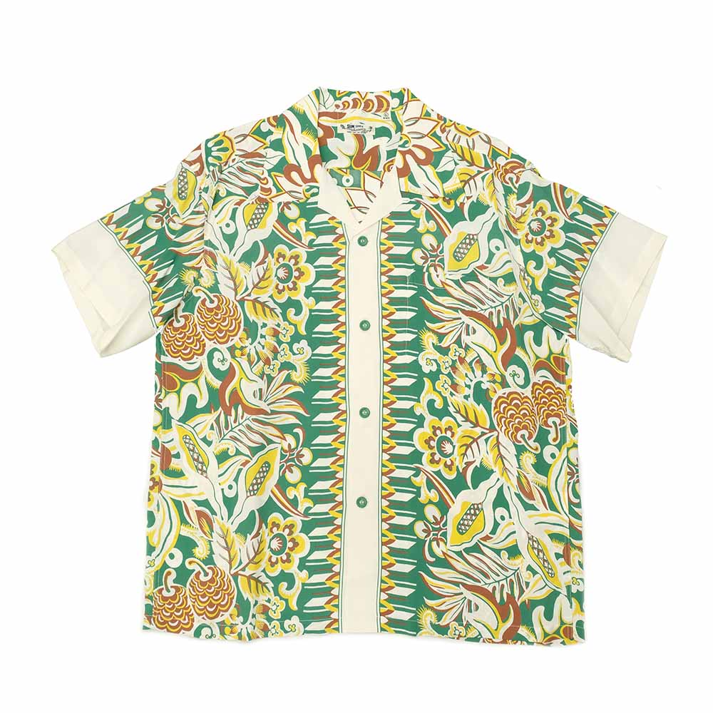 SUN SURF - RAYON HAWAIIAN SHIRT - FLOWER FIELD BORDER - SS39430