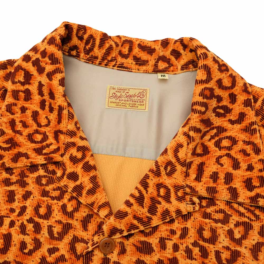 STYLE EYES - Late 1950s Style Corduroy Sports Shirt - LEOPARD - SE29173