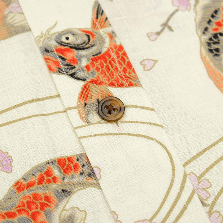 衣櫻 サザンクロス素材 長袖レギュラーシャツ 跳ね鯉 SA1565