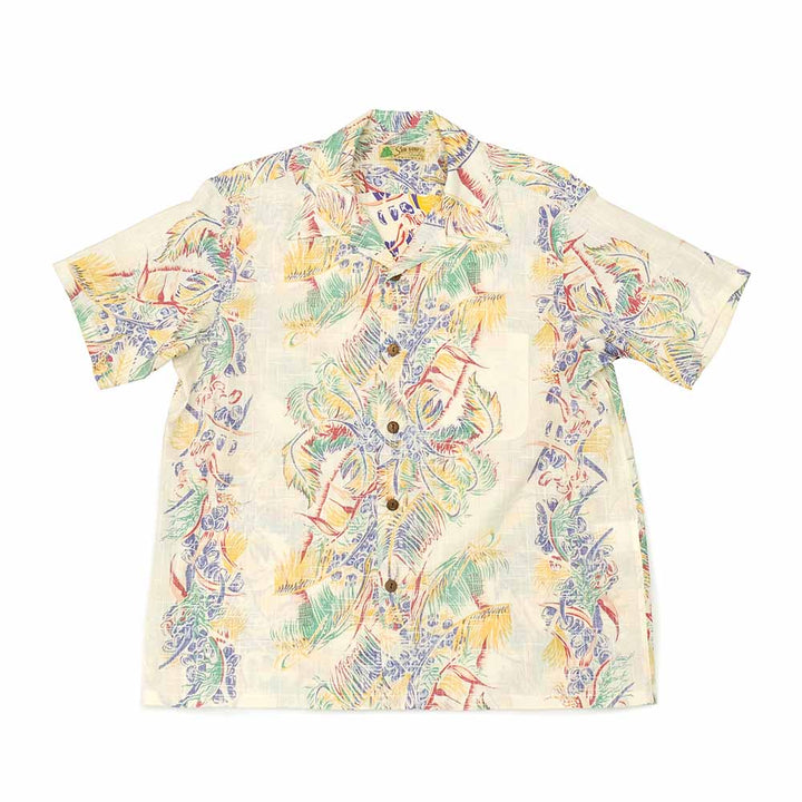 SUN SURF - COTTON LINEN SLUBYARN OPEN SHIRT - COCO PALMS - SS39503