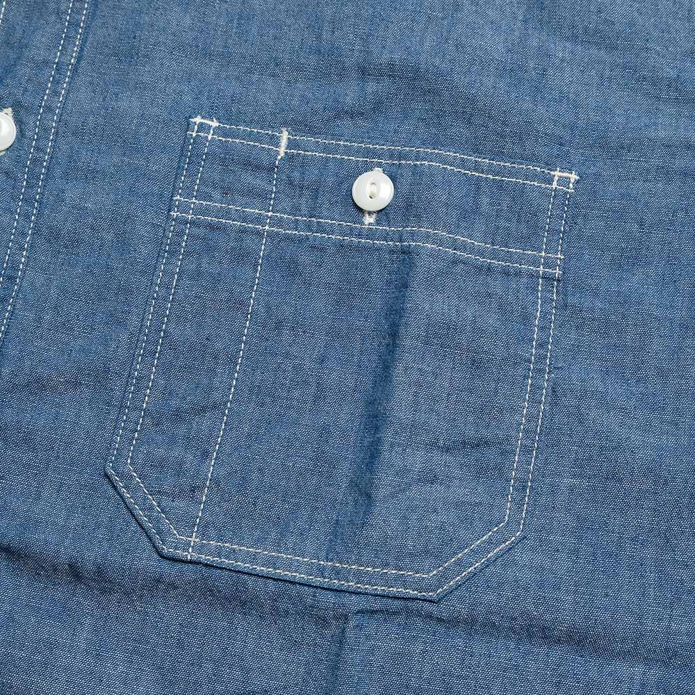 MOMOTARO JEANS - TRIPLE STITCH L/S CHAMBRAY SHIRT - TWO STRIPES - MMLS3000