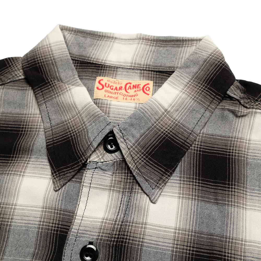 SUGAR CANE - RAYON OMBRE CHECK S/S WORK SHIRT - SC39728