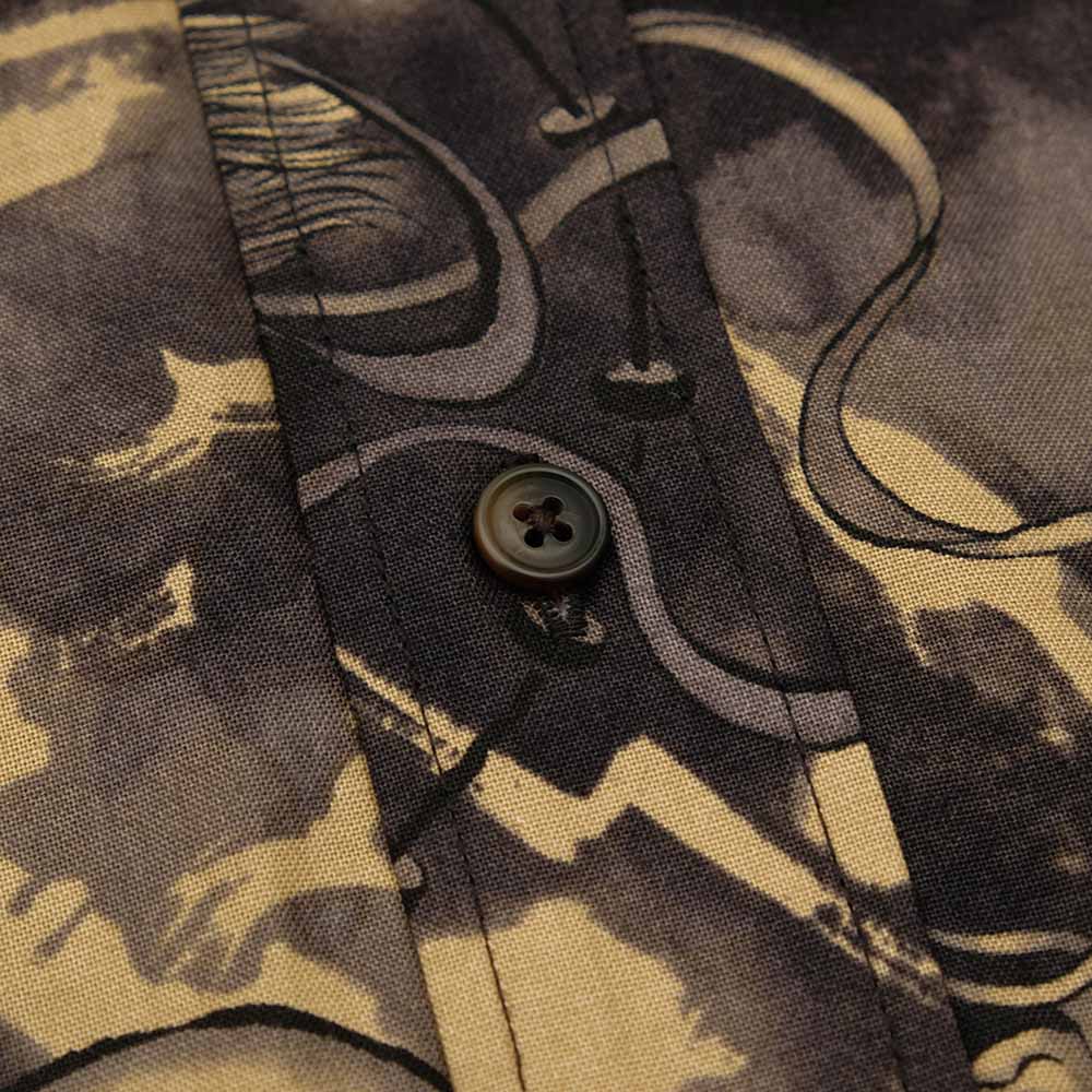 衣櫻 - シーチング素材 - 長袖レギュラーシャツ - 風神雷神 - SA1749