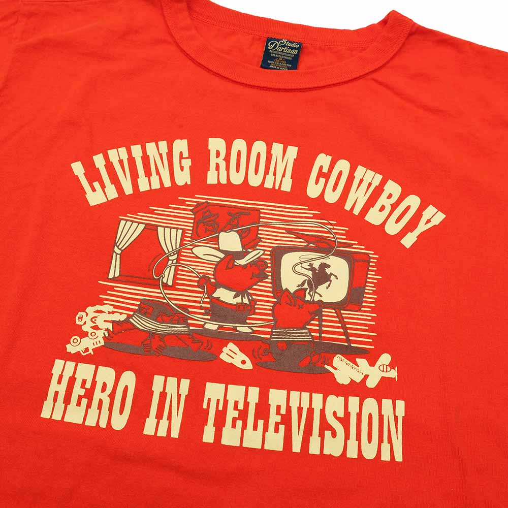 STUDIO D’ARTISAN - US COTTON PRINT T-SHIRT - HERO IN TELEVISION - 8142A