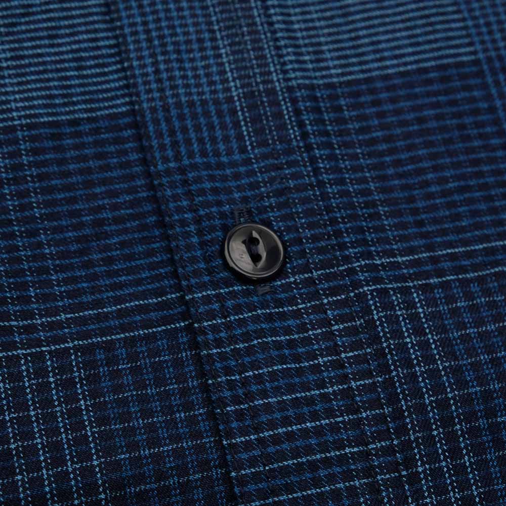 SUGAR CANE - Add Human Labor - INDIGO PATCHWORK L/S WORK SHIRT - SC29588