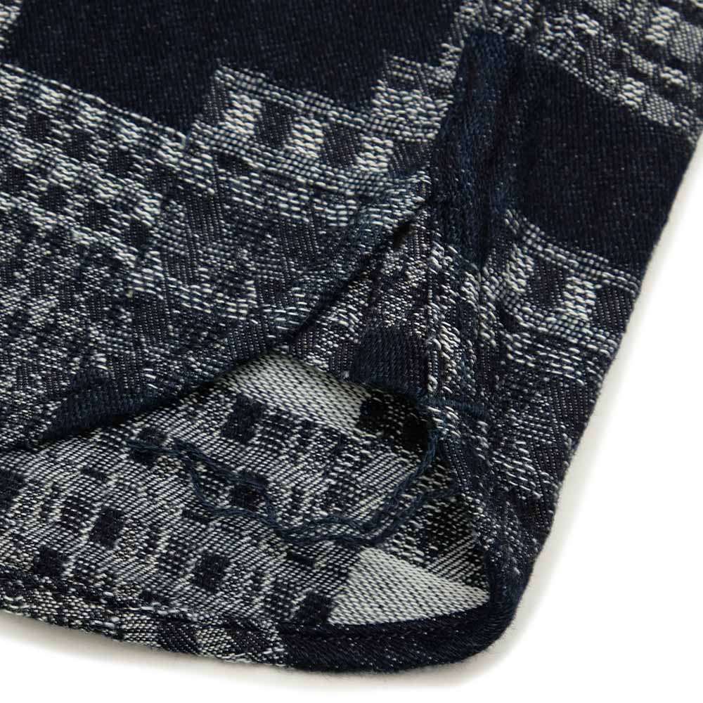 MOMOTARO JEANS - INDIGO JACQUARD L/S SHIRTS - MXLS1015