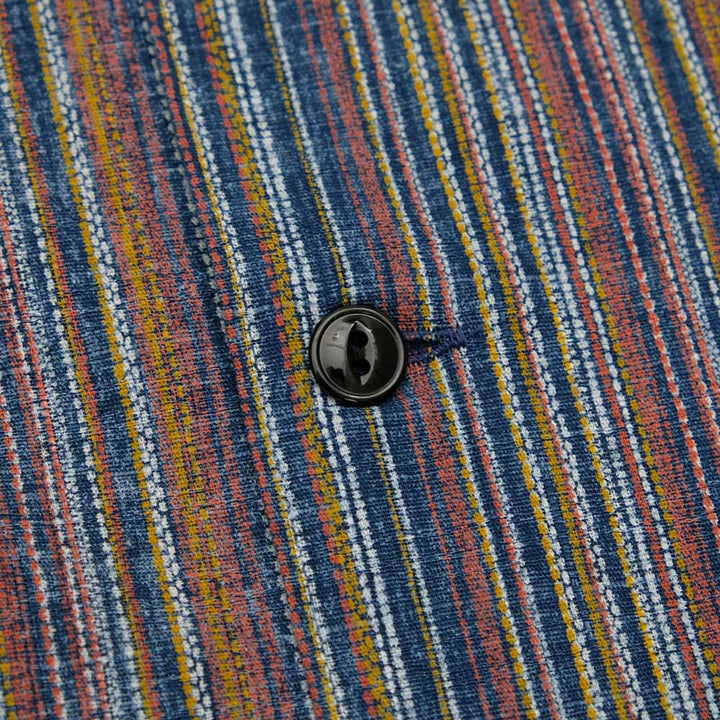 SUGAR CANE - MULTI STRIPE - S/S OPEN SHIRT - SC39520