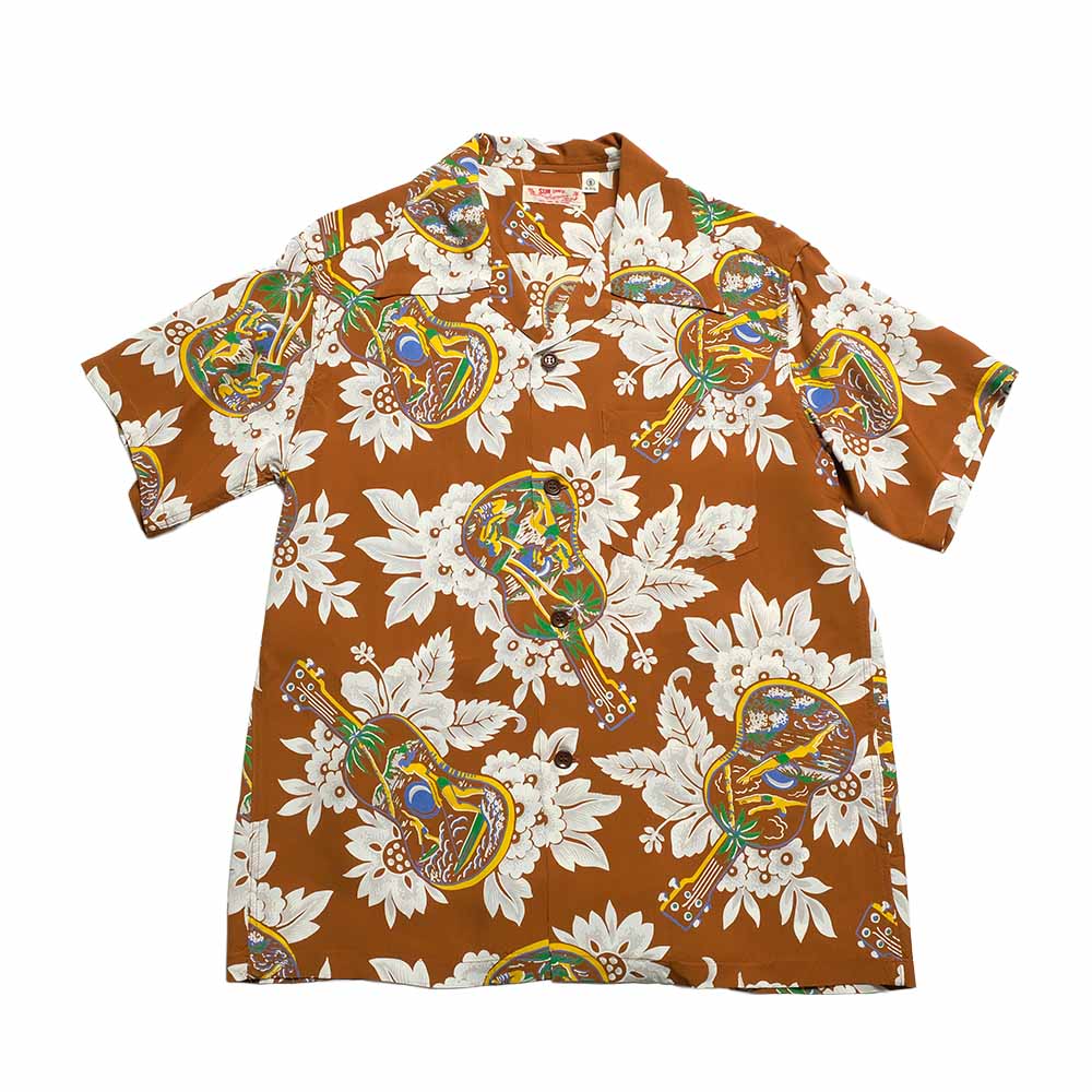 SUN SURF - S/S RAYON HAWAIIAN SHIRT - UKULELE MELODY - SS39613