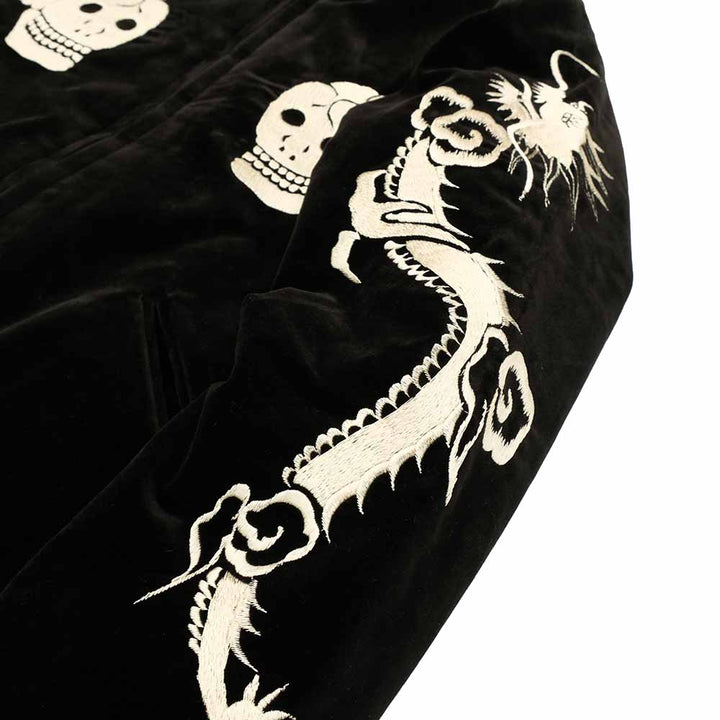 TAILOR TOYO - Mid 1950s Style Velveteen Souvenir Jacket - SPIDERWEB, SNAKE & SKULL × DRAGON & TIGER - TT15666